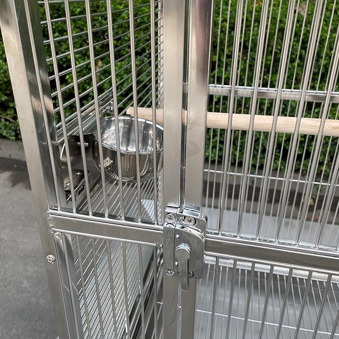 BMWPET SUS201 Stainless Steel PLAYTOP Style Bird CAGE Parrot CAGE 24"X22"X60"