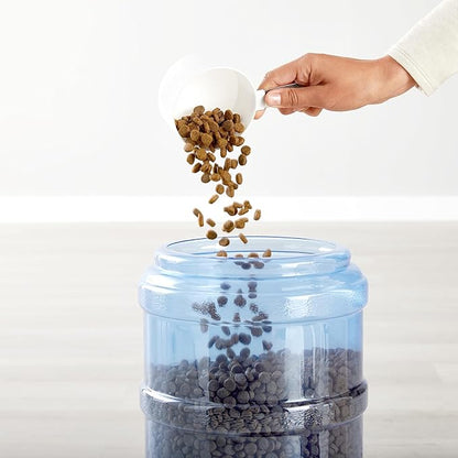 Amazon Basics Automatic Dog Cat Water Dispenser Gravity Feeder and Waterer Set, Large, 456.6fl.oz food feeder, 382.1fl.oz water dispenser, Gray