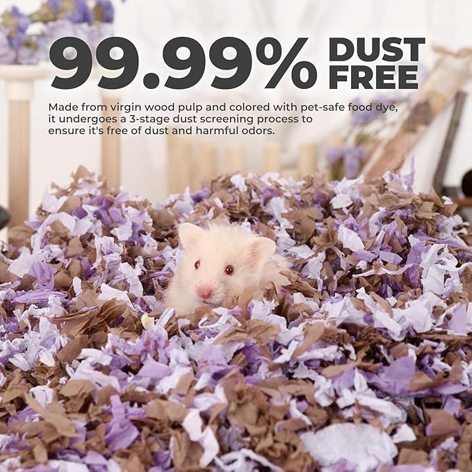 mini&moe Guinea Pigs Bedding Hamster Bedding: Moisture Absorbent and Dust-Free Natural Paper Small Pet Bedding - for Guinea Pigs, Hamsters, and Rabbits, 17 Liters