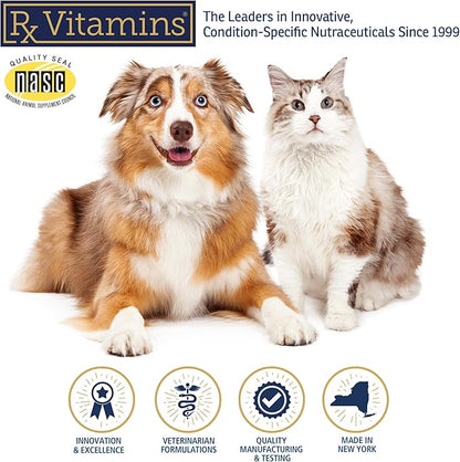 Rx Vitamins NutriFlex for Cats & Dogs - Glucosamine for Dogs Hip and Joint Supplement - with Bovine Collagen and Chondroitin - Joint Pain Relief & Anti Inflammatory - Beef Liver (90 Chews)