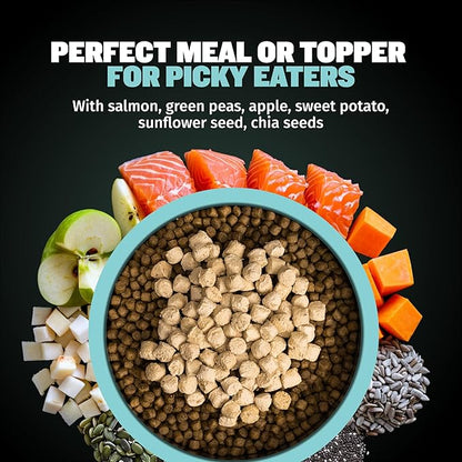 Bully Max Freeze-Dried Raw Dog Food Toppers for Puppies & Adult Dogs - Salmon with Real Fruits & Veggies - Meal Enhancers with Vitamins & Minerals - Feed as Puppy Treat or Dog Meal