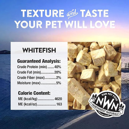 Northwest Naturals Raw Rewards Freeze-Dried Whitefish Treats for Dogs and Cats - Bite-Sized Pieces - Healthy, 1 Ingredient, Human Grade Pet Food, All Natural, Proudly Made in USA, 10 Oz (Pack of 3)