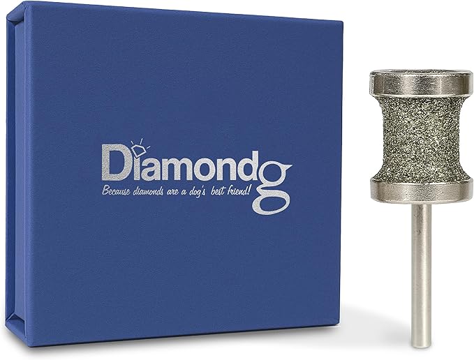 Diamondg Dog Nail Grinder Bit, 1 Pack - Compatible with Dremel, Diamond Bit for Pet Nails with 80 Grit Body & 120 Grit Polishing Bowl - Ideal for Small Dogs Under 30lbs., Standard Little Lola