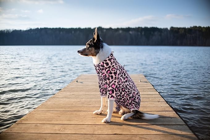 ROZKITCH Warm Dog Pajamas for Large Dogs, Pet Windproof Warm Cold Weather Jacket Vest with Luminous Zipper, Jumpsuit Apparel Outfit Clothes for Small Medium Large Dog L-Pink L