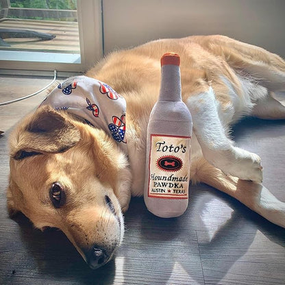 Nestpark Toto's Plush Squeaky Crinkle Dog Toy - Funny Dog Gifts for Medium, Small and Large Dogs - Cute Stuffed Toys for Dog Birthdays