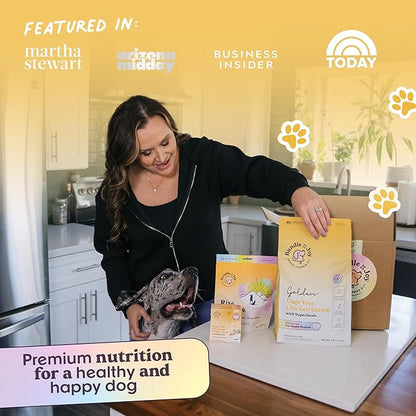 Bundle x Joy Golden Probiotic Dog Food Dry, Chicken, 4lb Bag, Allergy and Gut-Friendly Adult Kibble for Digestive Health with Cage-Free Chicken, 20 Plant Based Superfoods, Beef and Grain Free