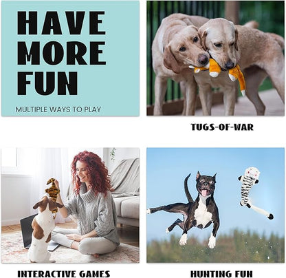 Nocciola 5 PCS No Stuffing Crinkle Dog Squeaky Toys, Durable Dog Toys for Tug of War, Tough Dog Toys for Aggressive Chewers to Keep Them Busy