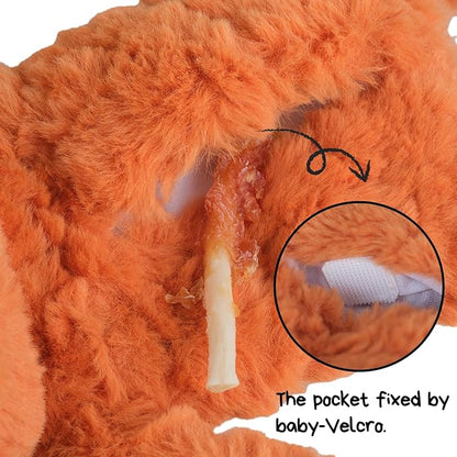 CHEWFFON Stuffless Dog Toy, Interactive Dog Toys, Plush Puppy Squeaky Toy with Fox Design, Puppy Puzzle Toys Stress Release Game for Boredom, Crinkle Snuffle Puzzle for Small Medium and Large Dogs