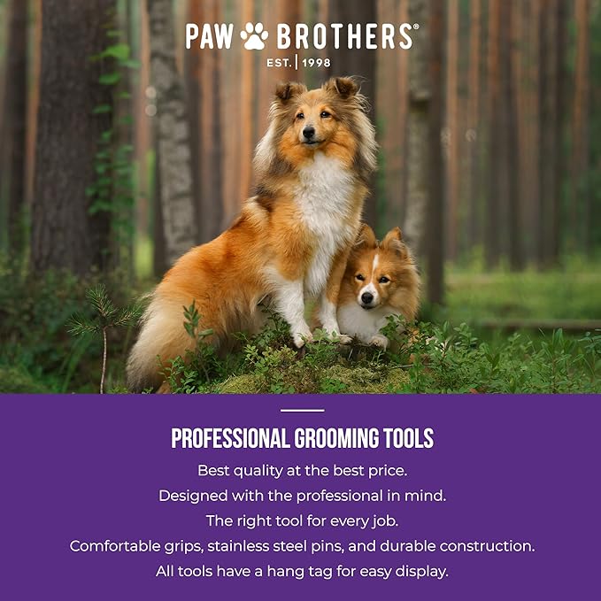 Ryan's Pet Supplies Paw Brothers Soft Flat Slicker Brush for Dogs, Grooming Brush Small and Medium Dogs, Coated Tips, Gentle on Skin, Maximum Coverage, Medium