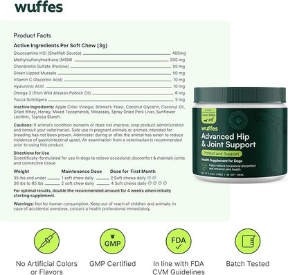 Wuffes Hip and Joint Supplement for and 23-in-1 Multivitamin Bundle for Dogs (Small & Medium Breed)