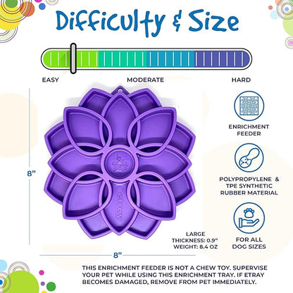 SodaPup Mandala eTray – Durable Slow Feeder Tray Made in USA from Non-Toxic, Pet-Safe, Food Safe Material for Mental Stimulation, Calming, Avoiding Overfeeding, Slow Eating, Healthy Digestion & More