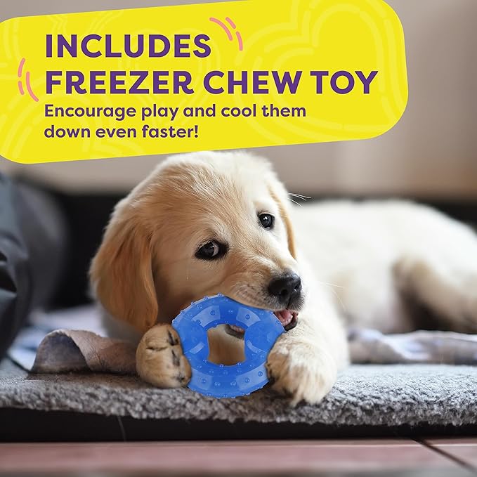 Hertzko Dog Mat & Chew Toy Set – Gel Pad with Innovative Gel Technology – Portable, Non-Toxic Pet Mat for Small to Medium Dogs & Cats up to 55 lbs – Ideal for Hot Days, Indoor & Outdoor Use