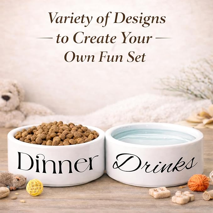 Custom Pet Bowl for Dogs & Cats | Personalized Food & Water Dish with Name | Microwave & Dishwasher Safe Ceramic Feeding Bowl | Gift for Puppy, Kitten & Rabbit Owners | White – Large