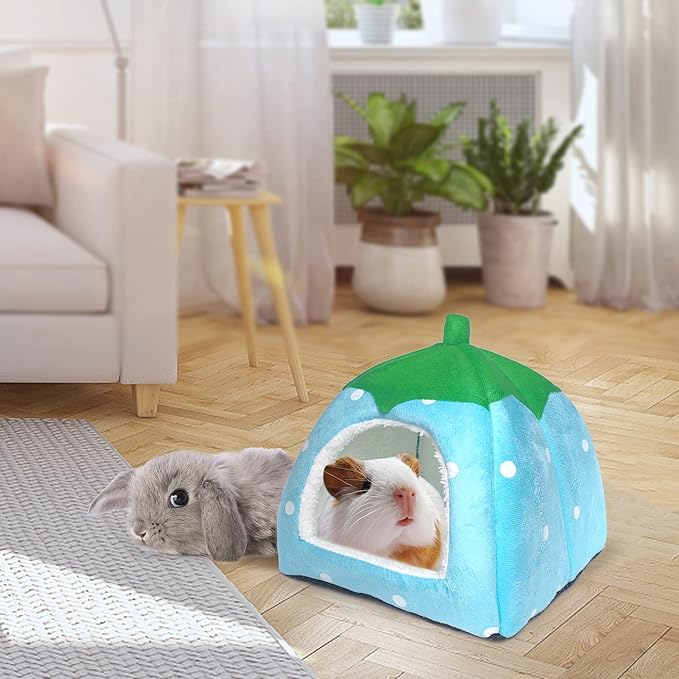 Tierecare Guinea Pig Hideout Bed Dwarf Rabbit House Cave Accessories Cozy Hide-Out for Little Bunny Hedgehog Ferret Chinchilla&Other Small Animals