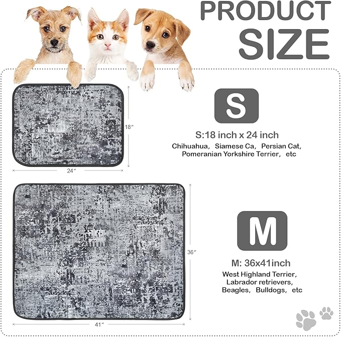 Qeils Washable Pee Pads for Dogs, 2 Pack Reusable Puppy Pads 18"x24" Super Absorbent Leakproof Dog Training Pads, Non-Slip Potty Pads for Crate, Floor, Couch, Whelping Pads Litter Mat Puppy Supplies