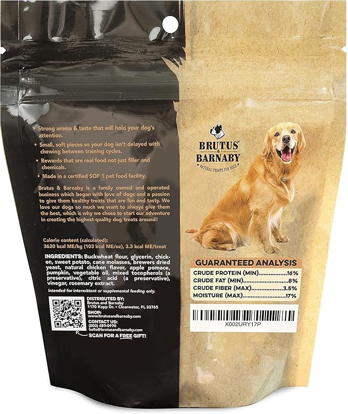 BRUTUS & BARNABY Training Treats for Dogs - Sweet Potato & Chicken - All-Natural Healthy Low Calorie Treat - Great to Use for Rewards in Training Your Puppy Or Dog