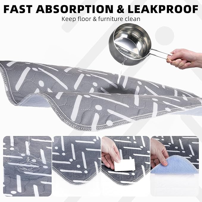 PUPTECK Reusable Dog Pee Pads Washable - Waterproof Puppy Potty Training Pads Whelping Mat, Fast Liquid Absorbing Non-Slip Pet 36" x 72"