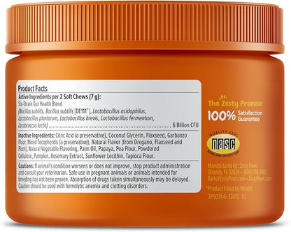 Zesty Paws Probiotics for Dogs, Digestive Enzymes Gut Flora, Digestive Health, Diarrhea & Bowel Support, DE111, Dog Probiotics Soft Chew for Pet Immune System, Chicken, 50 Ct