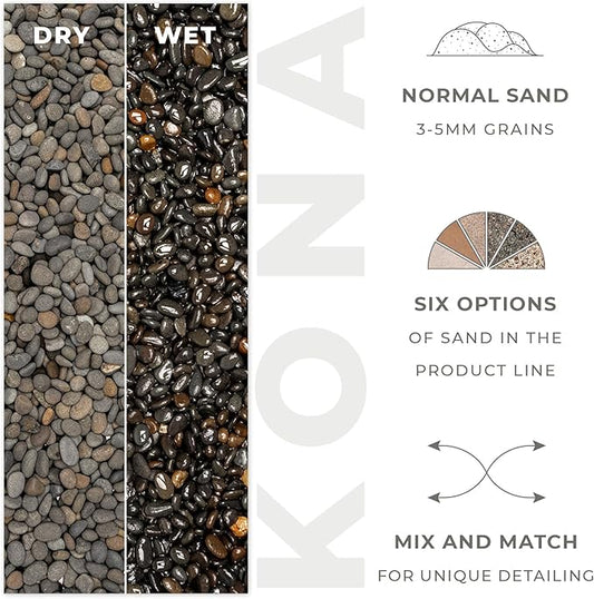 UNS Controsand - Kona, 3L - Natural Freshwater 3-5 mm Dark Gray Gravel - Decorative Small Rocks for Aquascaping Planted Tank - Aquarium Terrarium Substrate for Betta, Shrimp, Fish, Reptile Decor