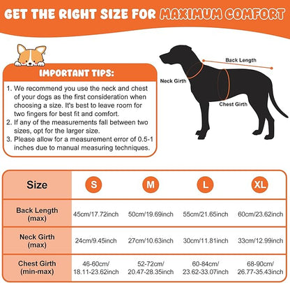 Dog Raincoat, Waterproof Dog Coat with Reflective Straps, Leash Hole & Polar Fleece Lining, Winter Snow Rain Coat for Small, Medium & Large Dogs, Warm, Windproof Vest Jackets