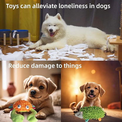 MIXCOTIA 5 Pack Dog Squeaky Toys Bulk Set,Puppy Teething Chew Pet Dog Toy for Small Medium Dogs,Soft Plush Stuffed Crinkle Sound Interactive Fun for Puppy