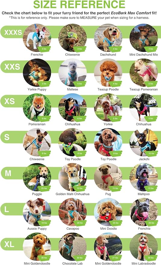 EcoBark Step in Dog Harness - Eco-Friendly Teacup Dog Harnesses for XXS, XS, and Small Dogs - Reflective and Adjustable Mini Body Halter Vest -Tiny Soft Mesh Toy Breed Harness (Yellow, XXXS)