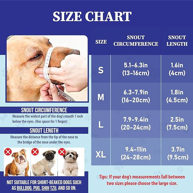 Evollax Dog Muzzle for Large Dogs - Air Mesh Muzzle for Large Sized Dog | Adjustable No Bark Dogs Muzzles for Scavenging Licking & Chewing | Prevent Biting | L 7.9'' - 9.4''