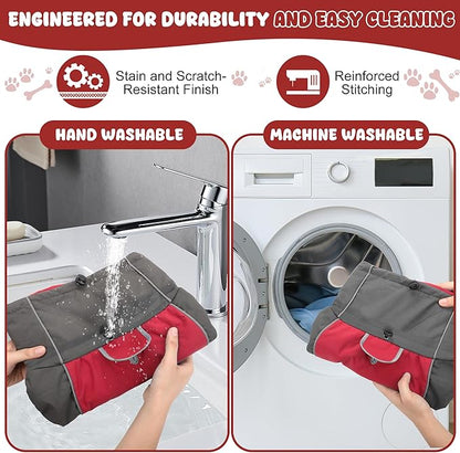 Dog Raincoat, Waterproof Dog Coat with Reflective Straps, Leash Hole & Polar Fleece Lining, Winter Snow Rain Coat for Small, Medium & Large Dogs, Warm, Windproof Vest Jackets