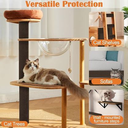Cat Scratch Protectors for Furniture - 40" x 15.8" Trimmable Self-Adhesive Cats Claws Scratch Pads, Cat Climbing Couch Protector for Protecting Furniture Couch Chair Sofa Cats Pet Gift (Brown)