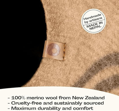 MEOWFIA Cat Cave – Premium Felt Cat Bed for Indoor Cats, Handmade 100% Merino Wool, Cat (Beige, Medium)