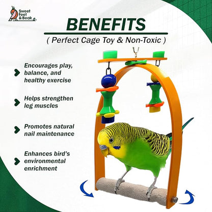Sweet Feet and Beak Medium Whirly Bird - Perfect Cage Toy Stimulates Visual and Physical Activity - Safe, Non-Toxic, Cage Accessories for Medium Birds