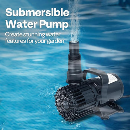 VIVOHOME 220W 4500GPH Submersible Water Pump with 180° Seamless Adjustable Nozzle and Barrier Bag for Koi Pond Waterfall Fountains Fish Tank
