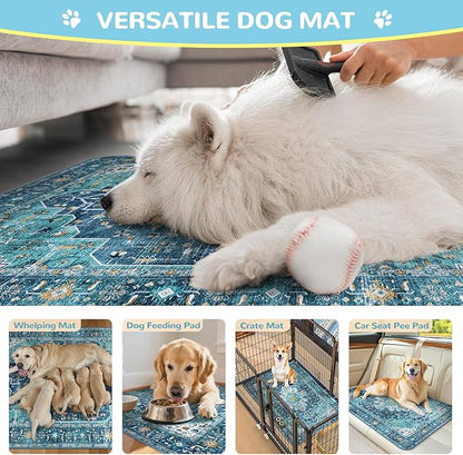 Lahome Super Absorbent & Leakproof Washable Dog Pee Pads - 2 Pack Value Set - Waterproof, Non-Slip Reusable Pads for Puppy Training, Crates & Whelping (24"x24", Blue)