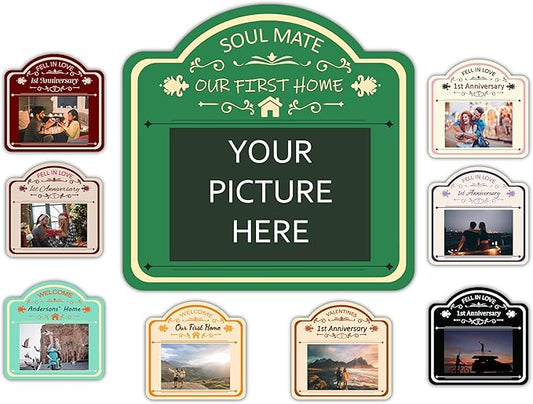 Custom Signs with Picture Text,Personalized Photo Signs Customized signs for Valentine's Day Birthday Gifts,Customized Gifts for Mom Dad Couple Girlfriend Boyfriend Wife Husband, Customize for Office, Business, Workplace, office, Home, Delivery Signs