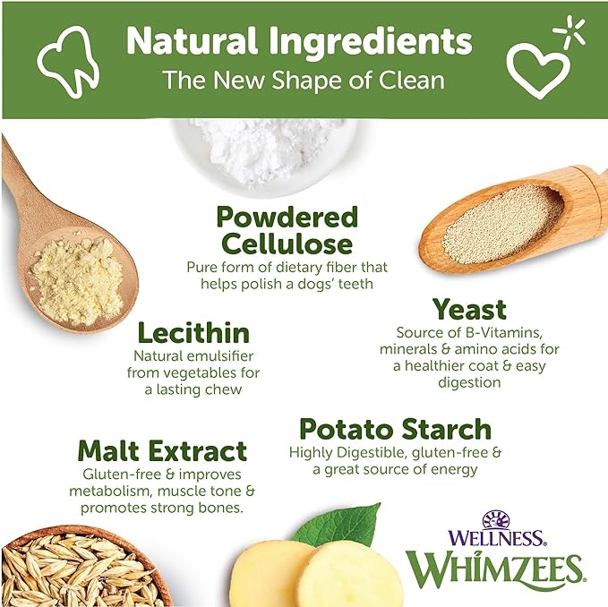 WHIMZEES Wellness Puppy Dog Dental Treats, Natural Chews, Medium & Large Size Stick, (14 Count)