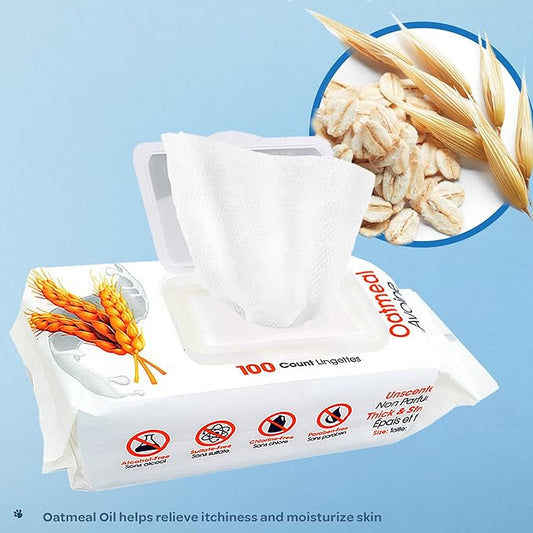 Best Pet Supplies Pet Grooming Wipes for Dogs & Cats,Deodorizer for Coats & Dry, Itchy, or Sensitive Skin, Clean Ears, Paws, Body, & Butt - Soothing Oatmeal, 400 Count