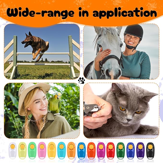 15 Pcs Dog Clicker for Training Pet Cat Training Clicker Colorful Dog Behavioral Trainings Clickers Behavior Aids Convenient and Trainings Effective Clickers Tools for Cat Puppy Birds