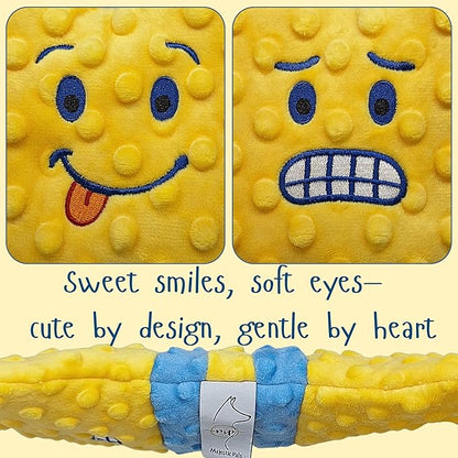 Crinkle Dog Toy – No Stuffing Dog Toy with a big Squeaker for Small,Medium & Large Breeds–Squeaky Toy - Ideal for Energetic Shaking,Fetch and Toothing–Durable Soft Pet-Safe Materials-Yellow Bone 12.2”