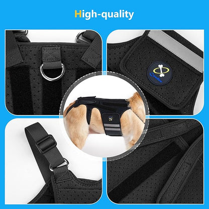 Coodeo Dog Back Brace for Dogs Arthritis, Pet Back Bracer for IVDD, Back Protector Helps Pain Relief, Surgical Recovery and Rehabilitation, Dogs Back Disease Prevention. (Black,X-Large)