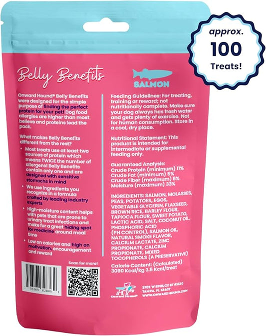 Onward Hound Training Treats for Dogs - Soft Salmon - Low Calorie Dog Training Treats for Sensitive Stomachs with Single Source Premium Protein, Corn Free, & Soy Free Formula - 4 oz