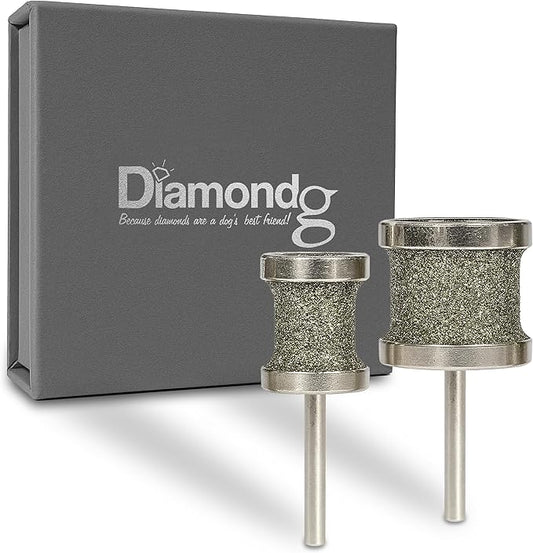 Diamondg Dog Nail Grinder Bits, 2 Pack - Compatible with Dremel, Diamond Bits for Pet Nails, Ideal for Small and Large Dogs (Standard Little Lola & Standard Big Casey)