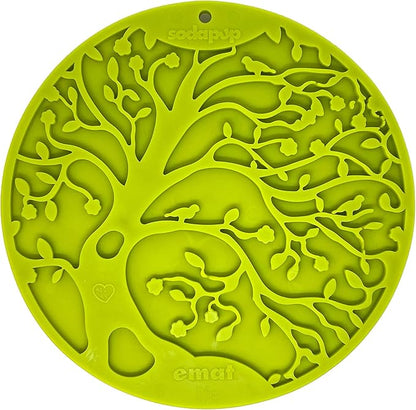 SodaPup Tree of Life eMat – Durable Enrichment Feeder with Suction Cups Made in USA from Non-Toxic, Pet-Safe, Food Safe Rubber for Mental Stimulation, Avoiding Overfeeding, Calming, & More