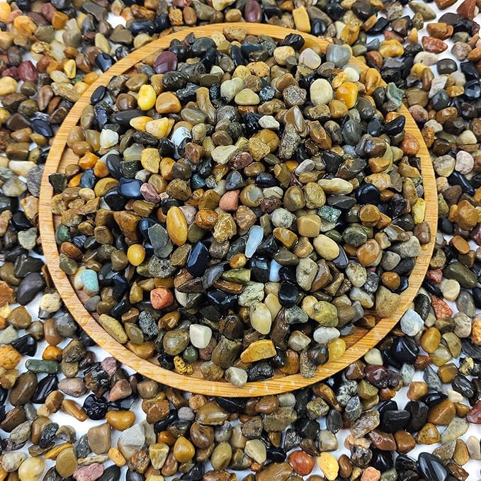 5 lbs Aquarium Gravel, Pea Gravel for Fish Tank,1/4 Inch Decorative River Rocks for Aquarium Succulent Vase Plant Soil Cover and Outdoor Landscaping