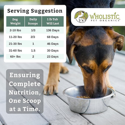 Wholistic Pet Organics Canine Complete - Dog Multivitamin Powder - 1 Lb - Daily Dog Vitamins and Supplements for Homemade Food - Immune System, Skin, Coat & Overall Health - Small and Large Breed