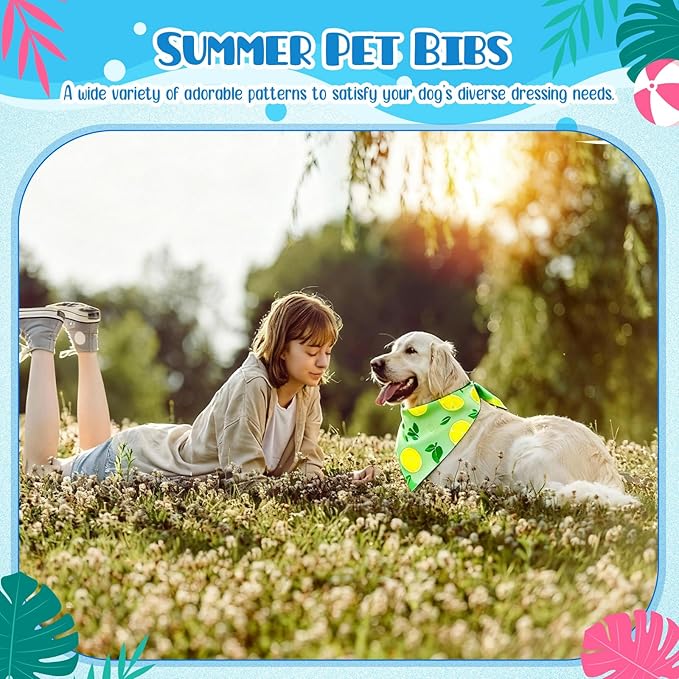 Sanwuta 60 Pcs Dog Bandanas Bulk Fruit Bibs Adjustable Cat Dog Bibs Triangle Scarf Holiday Pet Costume for Small to Large Pet (Fruit Pattern)