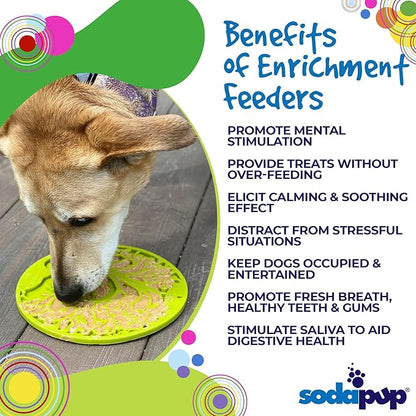 SodaPup Tree of Life eMat – Durable Enrichment Feeder with Suction Cups Made in USA from Non-Toxic, Pet-Safe, Food Safe Rubber for Mental Stimulation, Avoiding Overfeeding, Calming, & More