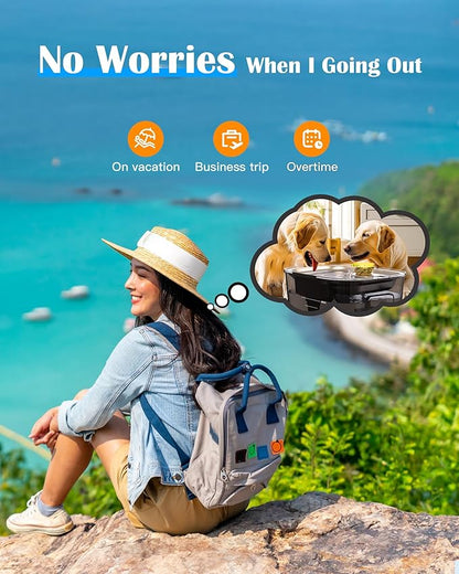 lesotc Dog Water Fountain Stainless Steel, 2.6 Gallon/10L Pet Water Fountain Cat Water Fountain Dog Water Bowl Dispenser for Large Dogs & Multi Pets, Ultra-Quiet, Smart Pump, Easy to Clean