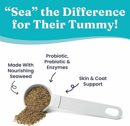 Solid Gold SeaMeal Cat Probiotic & Dog Probiotics for Digestive Health - Kelp Powder Dog & Cat Multivitamin Supplement w/Prebiotics & Digestive Enzymes for Skin, Coat, & Gut + Immune Support - 3.5oz