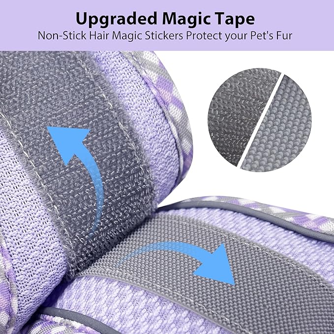 AIITLE Escape-Proof Dog Harness - Extra Soft Jacquard Fabric with Moisture-Wicking Lining, Adjustable Fit for Boston Terrier, Pekingese - Running, Playdates, Outdoor Adventures (Purple, L)