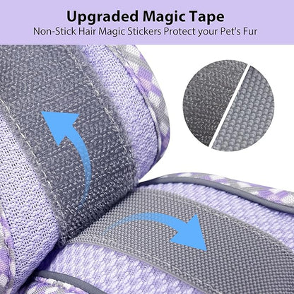 AIITLE Escape-Proof Dog Harness - Extra Soft Jacquard Fabric with Moisture-Wicking Lining, Adjustable Fit for Boston Terrier, Pekingese - Running, Playdates, Outdoor Adventures (Purple, L)